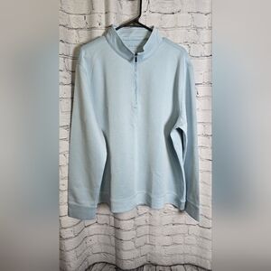 Hickey Freeman Men's Light Blue Quarter-Zip Sweater Size XL